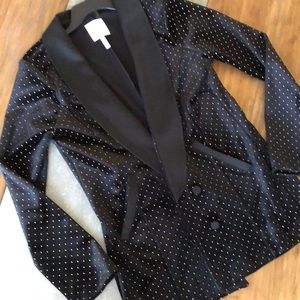 Leith Velour Tuxedo Blazer